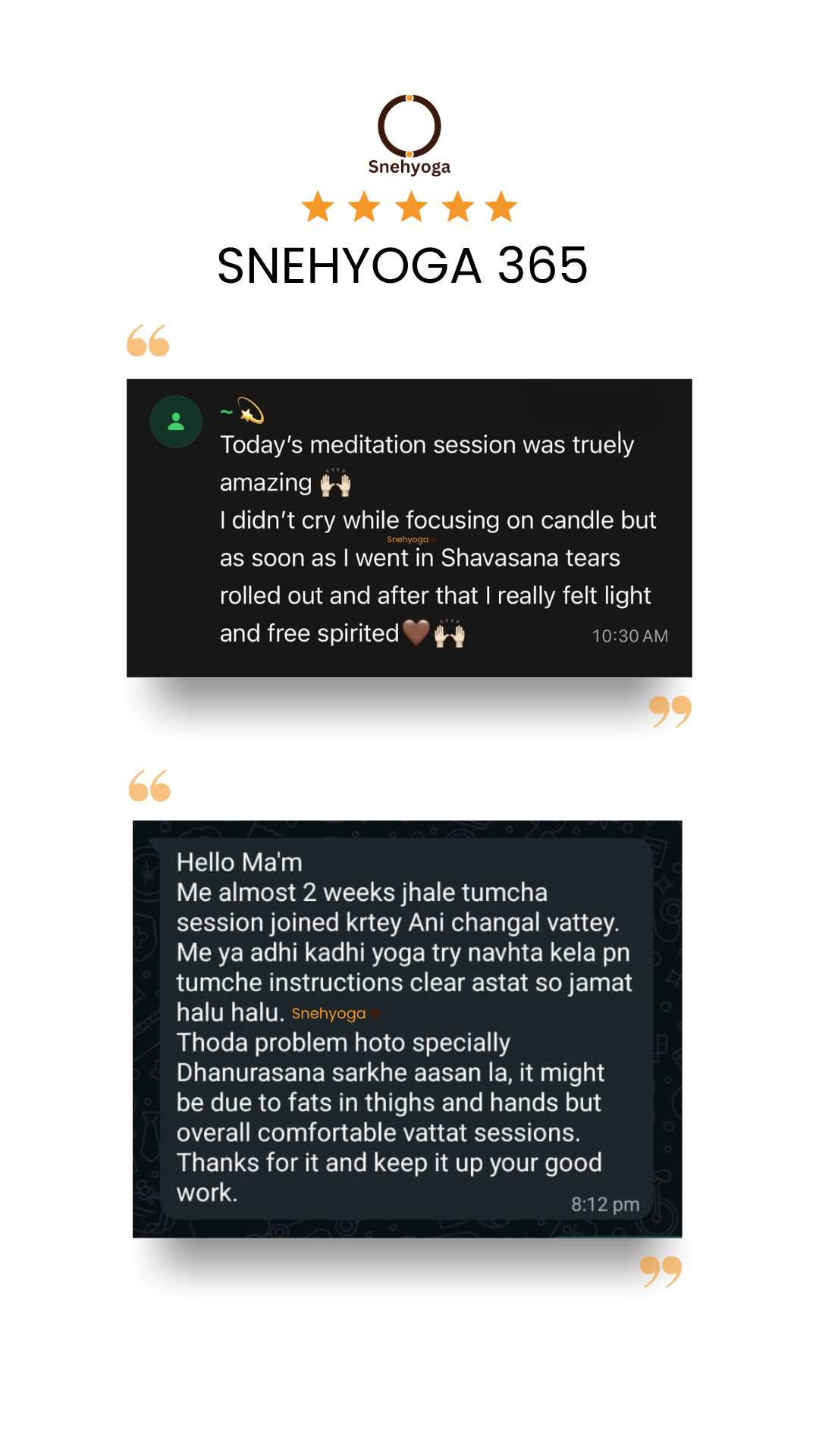 Snehyoga 365 Review